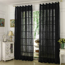 Black Sheer Curtains for Living Room Bedroom Solid Thick Voile Curtain Modern Gauze Nordic Backdrop Window Treatment Decor 2024 - buy cheap