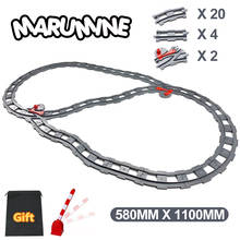 MARUMINE-bloques de diseño de vía férrea para niños y niñas, pieza de construcción de tren, Kit de ensamblaje DIY, regalo de Navidad 2024 - compra barato