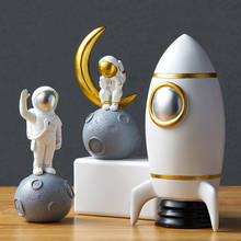 Resin Dolls Astronaut Figurines Modern Space Man Miniatures Home Decoration Accessories for Living Room Children New Year Gifts 2024 - buy cheap