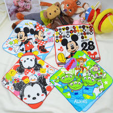 Disney Minnie Mickey Mouse Toy Story Cartoon Square Towel Handkerchief Child Soft Breathable Watery Face Towel 25x25cm 2024 - buy cheap