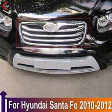 For Hyundai Santa Fe 2010 2011 2012 ABS Chrome Auto Front Center Grille Around Trim Racing Grill Strip Accessories Car Styling 2024 - buy cheap