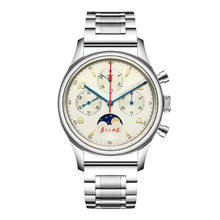 ST1908-reloj deportivo multifunción para hombre, cronógrafo mecánico de fase lunar, movimiento de gaviota, zafiro 1963, 40mm 2024 - compra barato