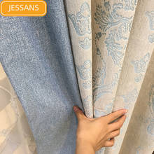 Cortinas de tejido de chenilla Jacquard modernas para sala de estar, comedor, dormitorio, cortinas largas, nuevo europeo 2024 - compra barato