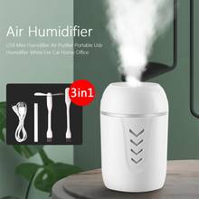 Mini umidificador e purificador de ar usb 3 em 1, portátil, aromaterapia, com ventilador, lâmpada, carro, casa, escritório, ar condicionado 2024 - compre barato