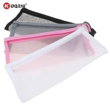 Transparent Mesh Pencil Case Office Student Pencil Cases Nylon Pen Bag School Stationery Supplies Gifts for Kid Student 2024 - buy cheap