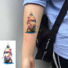 Водостойкая Временная тату-наклейка, парусная лодка, Маленькие искусственные тату-наклейки флэш-тату, тату для рук и ног для девочек, мужчин, женщин, детей 2022 - купить недорого