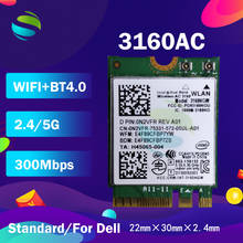 Para intel banda dupla sem fio-ac 3160ngw ac3160 3160ac 3160ngwac d/pn: 028d9j ngff + bt4.0 433mbps cartão sem fio para o portátil de dell 2024 - compre barato