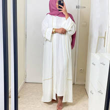 Muslim Abaya Dress Women Lace-up Ramadan Hijab Long Robe Turkey Kaftan Kimono Musulman Ensembles European Clothing Middle East 2024 - buy cheap