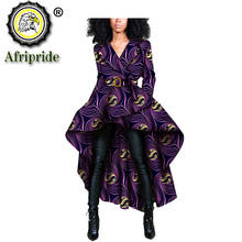 Ropa africana para mujer, abrigos largos de moda, chaqueta de cintura alta, prendas de vestir de algodón puro con estampado de Ankara, trajes Dashiki, S1824011 2024 - compra barato