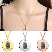 Custom Fingerprint Necklace Personalized Stainless Steel Pendant Name Necklaces for Women Chain Charm Jewelry Bridesmaid Gifts 2024 - buy cheap