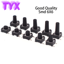 50Pcs 6x6 Smd Micro Tact Switch  0.5A 50V Push Button Switches 6*6*4.3/5/6/7/8/9/10/11/12/13/14/17mm Temperature resistant 2024 - buy cheap
