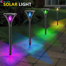 Holofote solar rgb de 1, 2 ou 3 peças, para jardim, ip65, luz brilhante para caminho de paisagem, área externa, lâmpada solar, luz para gramado 2024 - compre barato