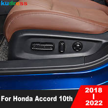 Perilla de ajuste de asiento de fibra de carbono para Honda Accord 2018 2019 2020, cubierta de interruptor de botón, embellecedor, accesorios interiores, estilo de coche 2024 - compra barato