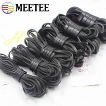 Meetee 5Meters Round 1-8mm Square 2-20mm Genuine Leather Black Rope DIY Bracelet Necklace Leather Cords Craft Accessories CD203 2024 - buy cheap