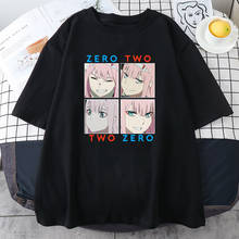 Japonês anime gril zero dois impressão feminina camiseta de manga curta roupas casuais respirável t camisa verão crewneck homem t camisas 2024 - compre barato