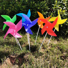 100pcs/lot L size 24cm windmill with stick garden Yard Art decoration Random mixed color pinwheels toy DIY gift for kids 2024 - buy cheap