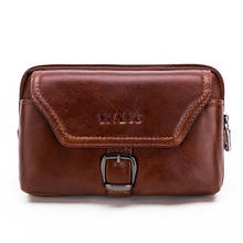 Genuine Leather Men's Waist  Bag  famous brand  fashion Cell Phone Case Bag Male Hook Belt Fanny Pack wallet 2024 - buy cheap