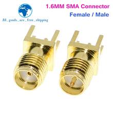 10Pcs 1.6mm SMA Female / Male Jack Solder Nut Edge PCB Clip Straight Mount Gold Plated RF Connector Receptacle Solder 2024 - buy cheap