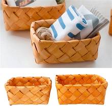 Creative Hand Knit Rectangular Fruit Basket Bread Basket Wood Basket Picnic Storage Basket Basket 19x14x9cm 2024 - buy cheap