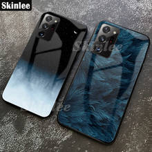 Skinlee For Samsung Galaxy S21 Ultra Case Tempered Glass Feather Print Shockproof Cover For Samsung S21 Plus FE Phone Case S22 2024 - buy cheap