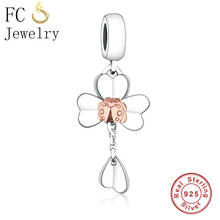 FC Jewelry Fit Original Brand Charms Bracelet 925 Sterling Silver Four Leaf Clover Rose Gold Ladybug Beads For Making Berloque 2024 - buy cheap