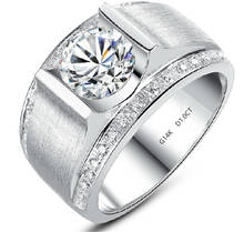 Обручальное кольцо с муассанитом для мужчин, винтажное ювелирное изделие из чистого 585 золота 1 карат 2024 - купить недорого