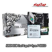 AMD новый Ryzen 7 5800X3D R7 5800X 3D ЦП + Новый ASROCK B550M стальной легендарный комплект материнской платы Socket AM4 новый, но без кулера 2024 - купить недорого