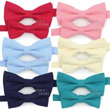 Bright Solid 11 Colors Parent-Child Bowtie Sets 100Cotton Kids Pet Men Butterfly Rose Pink Sky Blue Daily Bow Tie Gift Accessory 2024 - buy cheap