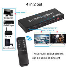 4K HDMI Matrix 4X2 Switch Splitter Video Converter screen mirror 1080P SPDIF Stereo Audio Adapter for PS3 PS4 XBOX DVD PC To TV 2024 - buy cheap