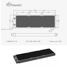 Bykski radiador de computador com descarga de água, 28mm de espessura, cobre + latão, 420mm, permutador de calor líquido, radiador de metal para ventiladores de 140mm, g1/4'' 2024 - compre barato