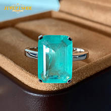 Jewepisode 100% 925 Sterling Silver 10x14MM Paraiba Tourmaline Gemstone Ring Wedding Cocktail Party Fine Jewelry Rings for Women 2024 - buy cheap