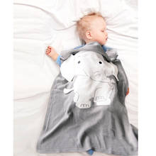 Elephant newborn blanket knitted stitch 3D ear blankets inbakeren children's bedding blanket beach mat baby bath swaddle 2024 - buy cheap