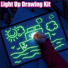 Luminous Drawing Board Kds Graffiti Tablet Drawing Set Pad Magic Draw With Light-Fun Fluorescent Pen Educational kids Gifts Toys 2024 - compre barato