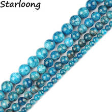 Genuine Natural Stone Genuine Ocean Apatite Beads Round Loose Strand Beads 15" 6 8 10 12MM Pick Size DIY Jewelry Making Bracelet 2024 - buy cheap