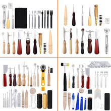 Kit de herramientas profesionales para artesanía de cuero, accesorios para costura a mano, punzón, tallado, sillín de trabajo 2024 - compra barato