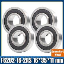 F6202 F6202RS подшипник F6202-16-2RS 16*35*11 мм (4 шт.) фланцевые шарикоподшипники F6202-RS колесо садовой тележки подшипник 2024 - купить недорого