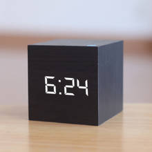 New Qualified Digital Wooden LED Alarm Clock Wood Retro Glow Clock Desktop Table Decor Voice Control Snooze Function Desk Tools 2024 - купить недорого