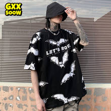 Hip Hop Tshirts 2020 Men Bat Printed Casual Black T-Shirt Streetwear Mens Harajuku Short Sleeve Loose T Shirts Tops Tees WG987 2024 - buy cheap