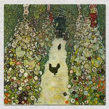 Gustav Klimt Paintings Garden path with Hens Landscape Art Reproduction oil on canvas High quality Hand painted Wall decor 2024 - buy cheap