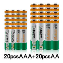 100% New 1.2V AA 3000mAh NI-MH Rechargeable Batteries+AAA battery 1350 mAh Rechageable battery NI-MH 1.2 V AAA battery 2024 - buy cheap