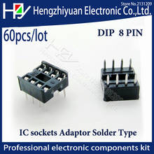 8pin IC Sockets 8pin 60PCS 2.54mm , Through Hole Stamped pin Open Frame IC Dip Socket,Pitch Through Hole Dip Socket. DIY 2024 - buy cheap