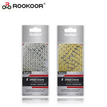 Rookoor MTB Road Bike 6 7 8 Speed Titanium Plated Bicycle Chain Parts 6S 7S 8S Velocidade Chains 116L Cycling Hollow Gold Silver 2024 - buy cheap