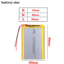 Célula de bateria recarregável lipo, 3.7v, 8000mah, 126090 lítio, polímero, li-po, célula de bateria recarregável, para dispositivos gravadores, móvel, notebook, gps 2024 - compre barato