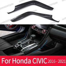 carbon fiber car central consold gear post for honda civic 2016 2017 2018 2019 2020 2021 hatchback 10 10th interior accessories 2024 - buy cheap