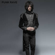 Мужская куртка в стиле панк, черная ассиметричная куртка в стиле рок, стимпанк 2024 - купить недорого