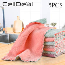 1/5pcs Is Cheaper Double-layer Absorbent Microfiber Kitchen Dish Cloth Non-stick Oil Household Cleaning Wiping Towel Kichen Tool 2024 - buy cheap