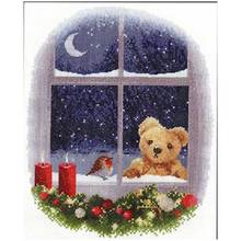 Little bear by the window Counted Cross Stitch 11CT 14CT 18CT DIY Cross Stitch Kits Embroidery Needlework Sets home decor 2024 - buy cheap