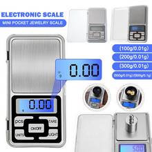 Balança eletrônica mini digital lcd, para joias, alta precisão, de bolso, para cozinha, 100/200/300/500g 0.01/0.1g 2024 - compre barato