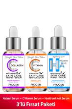 Procsin Serum advantage of 3 Pack Skin Firming Moisturizing and Illuminating pcs set Serum Pack Collagen Vİtamin C 2024 - compra barato