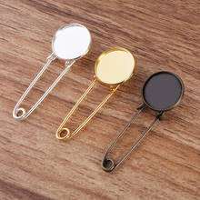 10pcs 12/14/20mm Gold Copper Brooch Base Pins Brooch Settings Blank Bezel Cabochon Base For DIY Jewelry Making Accessories 2024 - buy cheap